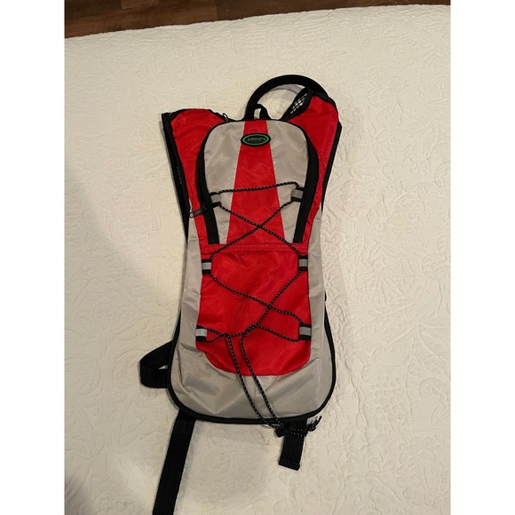 Hydration Pack Backpack Red Gray Running Hiking Cycling Water Bladder - Picture 1 of 4